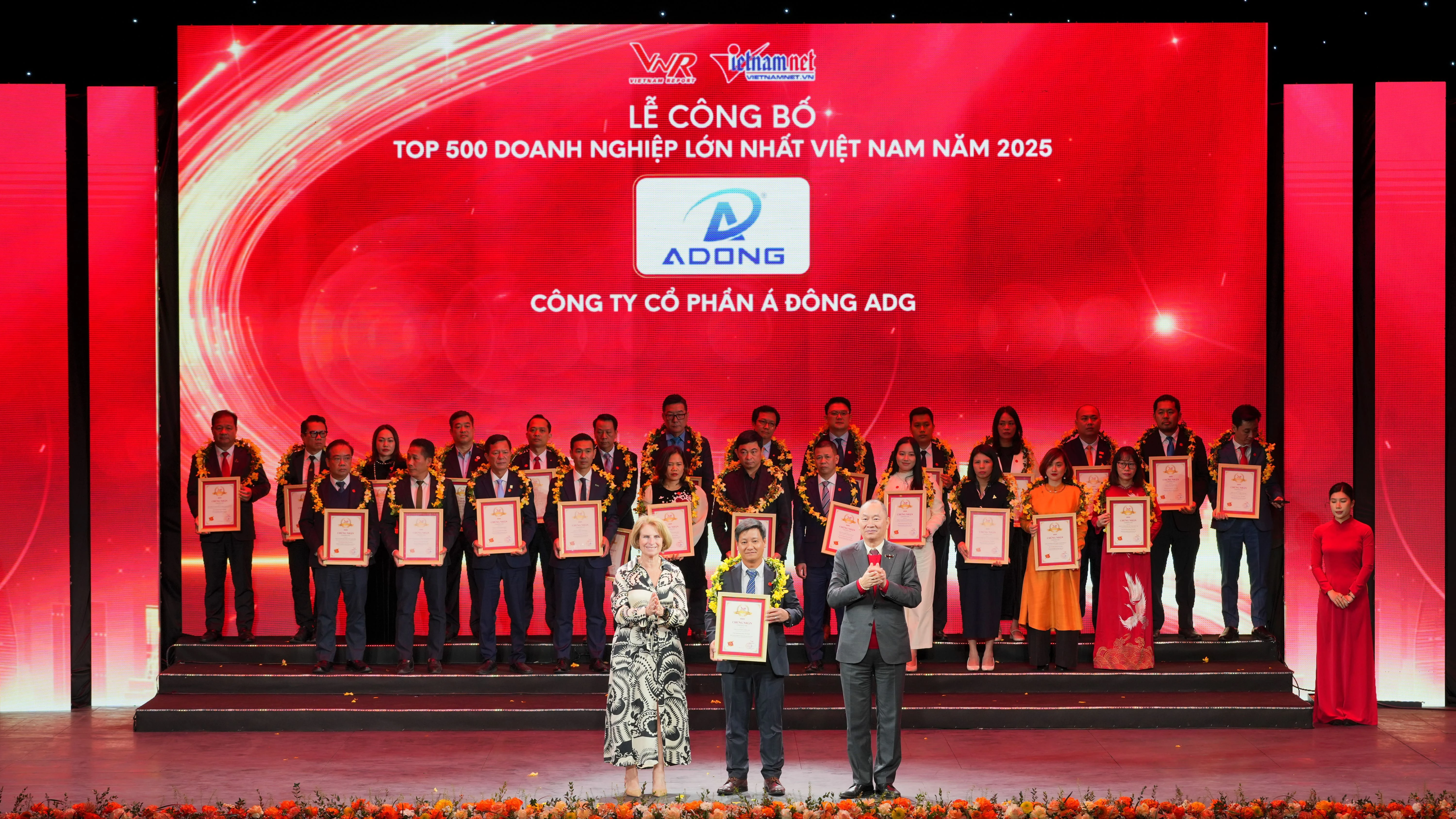 CÔNG TY CỔ PHẦN Á ĐÔNG ADG THAM DỰ LỄ CÔNG BỐ VNR500 2025 – XẾP HẠNG 190 DOANH NGHIỆP LỚN NHẤT VIỆT NAM